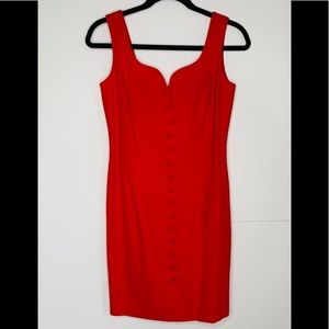 Red scalloped Dress 4petite